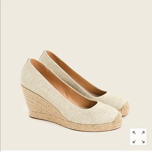 J. Crew SEVILLE ESPADRILLE WEDGES IN METALLIC GOLD